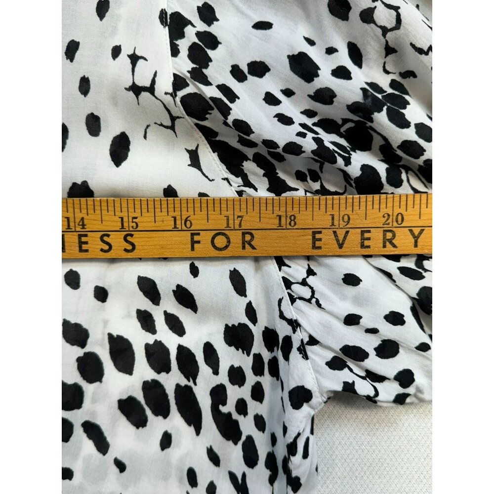 Express Womens Polka Dot Blouse Size M  Black & White - Picture 7 of 11